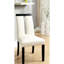 Chaises de salle à manger contemporaines, 2 pièces, blanc noir, rembourrées, à dossier fendu de 2 chaises rembourrées modernes, et blanches