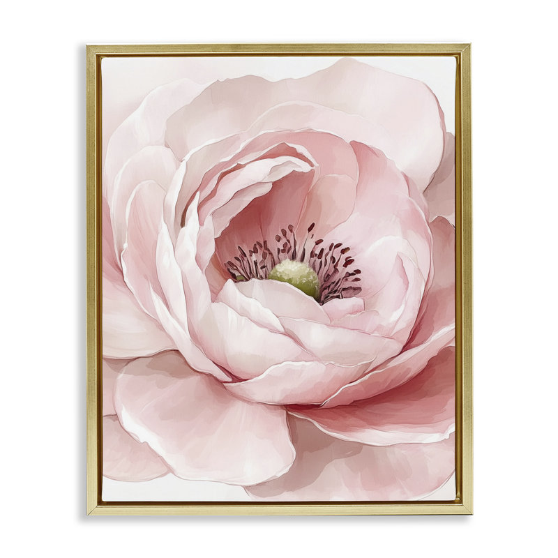 Cadre frais Fresh Rosy, H 31 po x l 25 po, Cadre flottant métallique doré