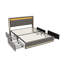 UK & EU Linen Upholstered Bed Frame with 360° RGB LED & USB Type-C, Underbed Storage Drawers, Single, Double & King, Grey & Beige-1894102162-1894102167