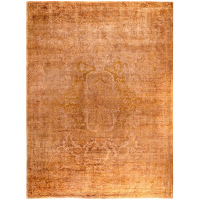 Tapis unique noué à la main beige Rachal, 10 pi 3 po x 13 pi 8 po