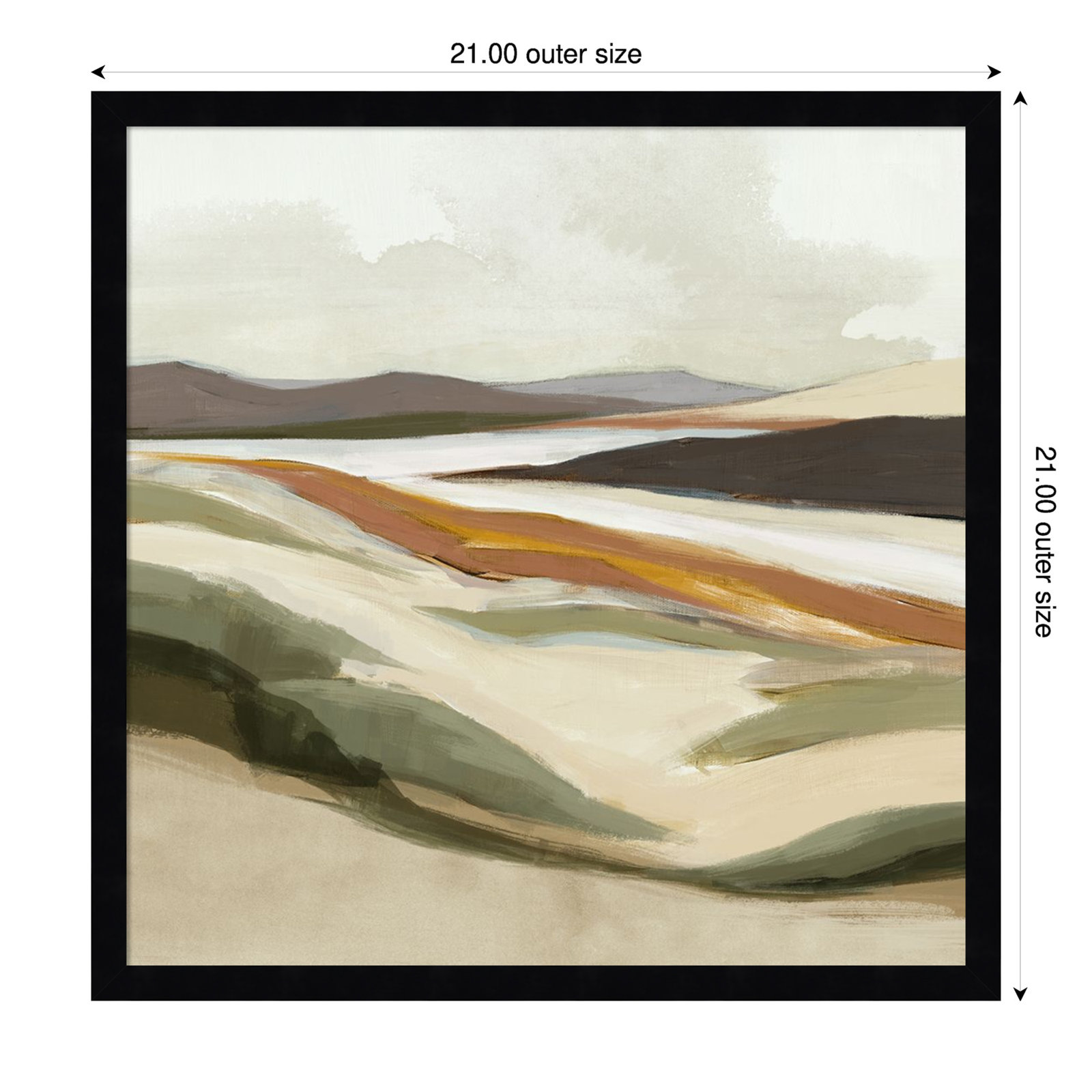 Fast Land by Jacob q Wood Framed Wall Art Print, Black, 21" H x 21" W