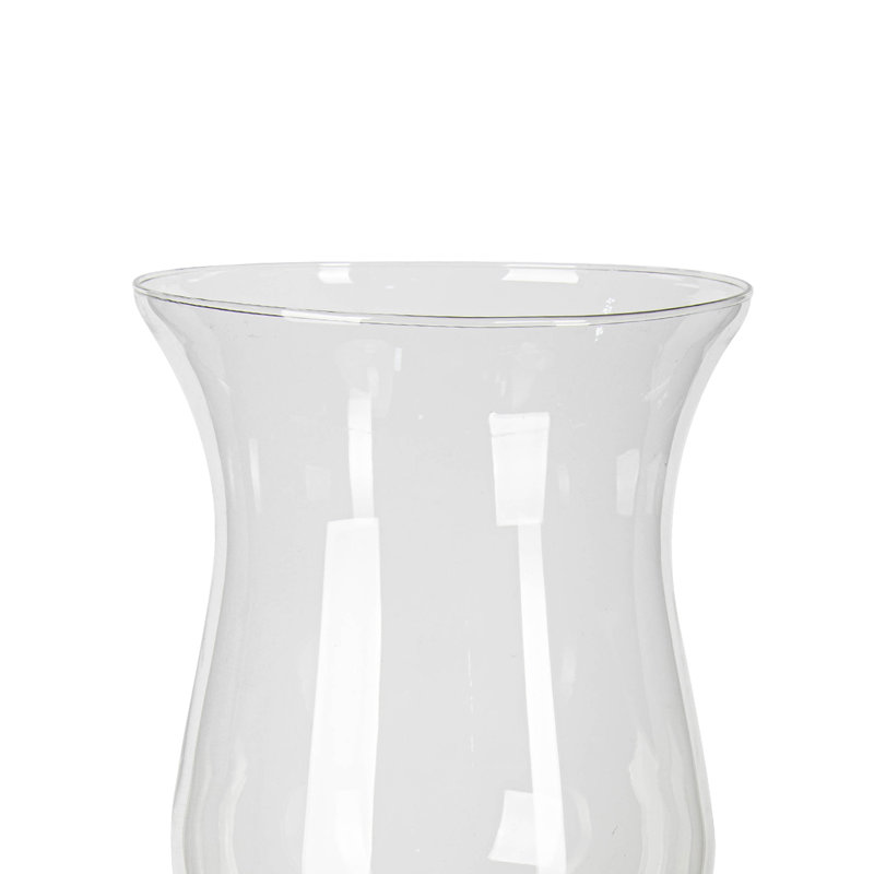 Dianella Antique White Natural Stone Hurricane Candle Holder, Glass Tabletop Candlestick Holders