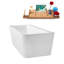67" Streamline Soaking Glossy White Freestanding Tub and Tray With Internal Drain-101413031