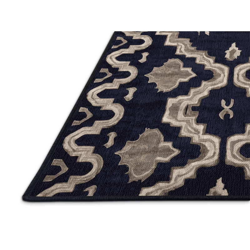 Machine Washable Gray Area Rug, Rectangle 6' x 9'