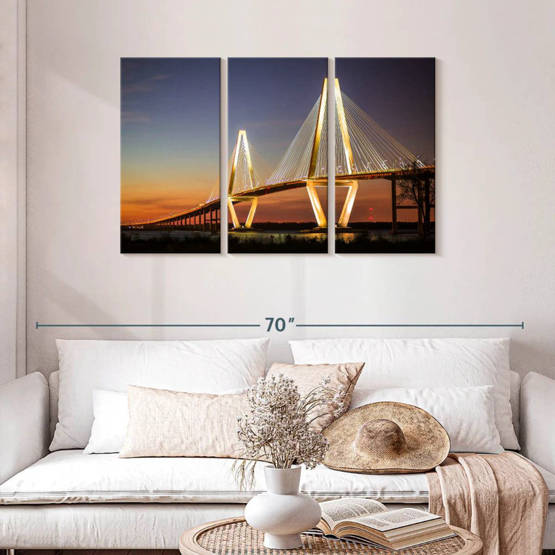 Lilie Arthur Ravenel Jr Bridge Lights, H 28 po x l 45 po