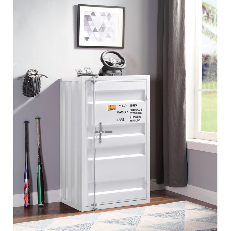 Commode en métal Nao avec 5 tablettes et porte