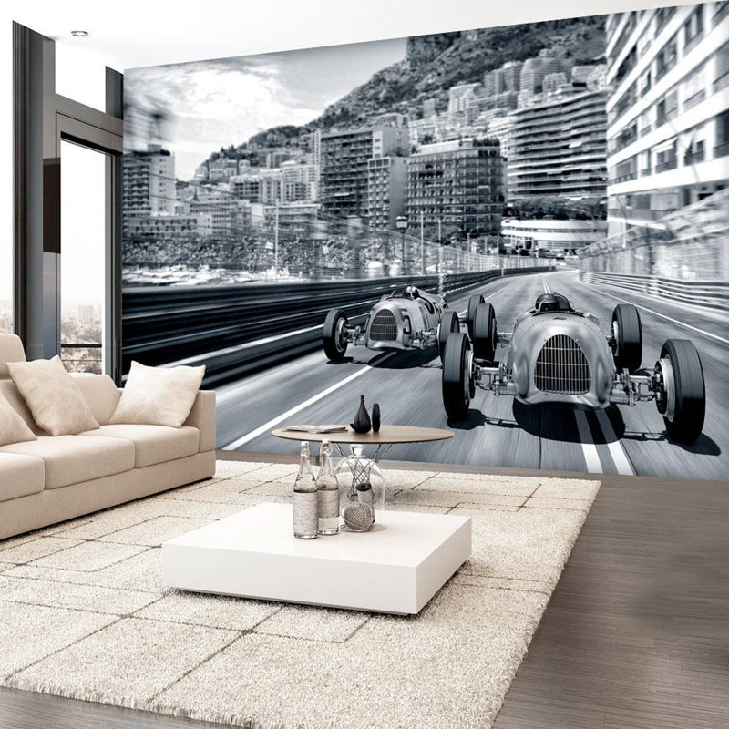 Wall Mural, 82" L x 118" W, Black/White