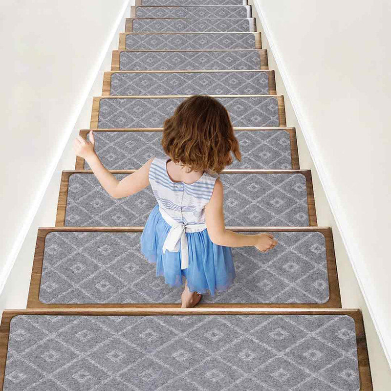 Latitude Run® NonSlip Carpet Stair Treads for Wooden Steps, 15 Pack