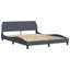 Cadre de lit vidaXL Gris foncé 152x203 cm Velours-97706080-97706088