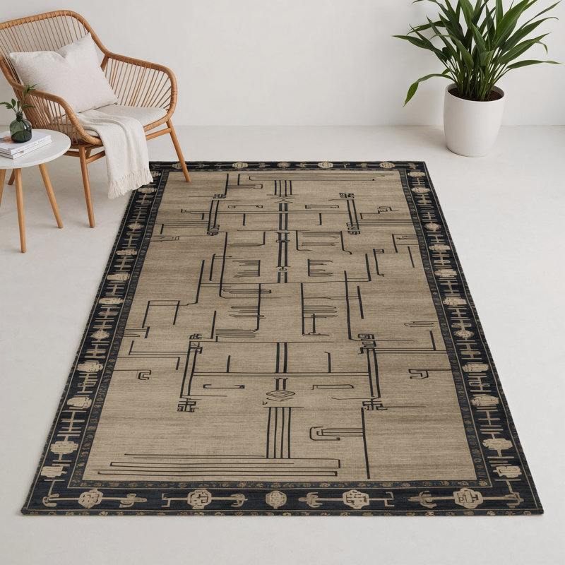Tapis intérieur et extérieur ArtDeco, Rectangle 9 pi x 12 pi