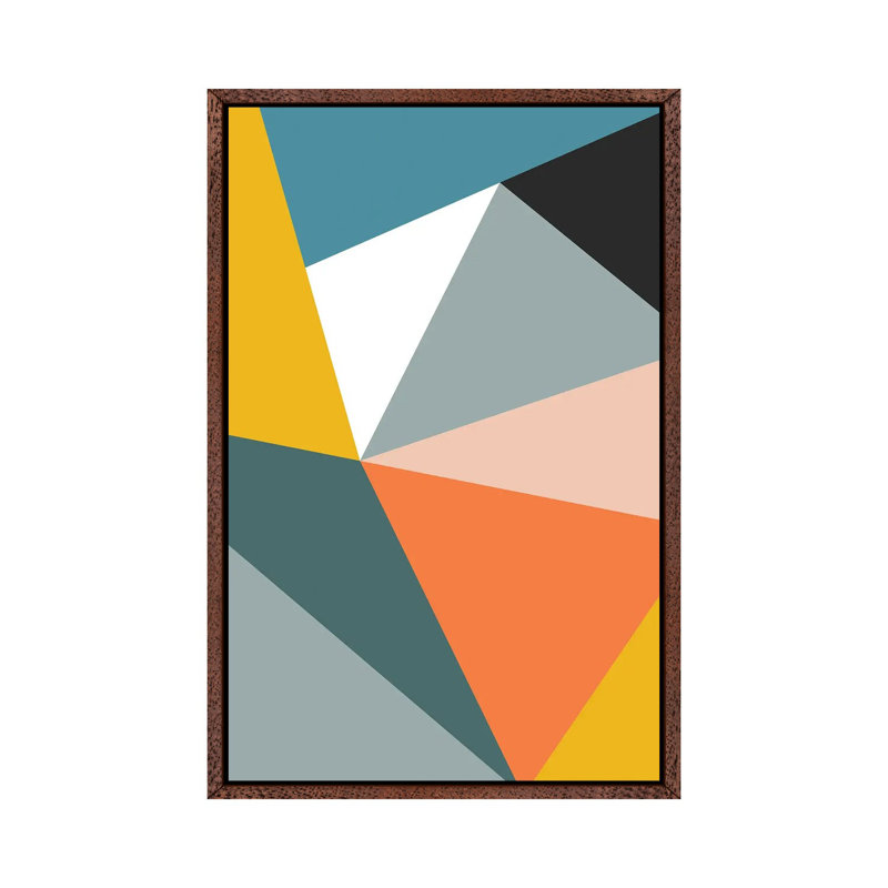 Modern Geometric XXXIII - Print on Canvas, Brown Framed, 66.04 cm H x 45.72 cm W