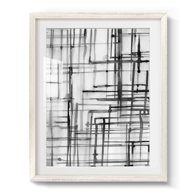 Line Meditation I - Impression encadrée, H 28,5 po x l 20,5 po, Blanc