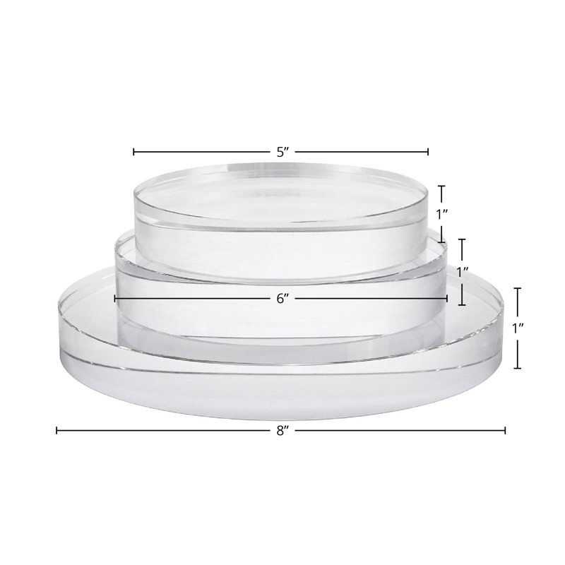 Round Clear Crystal Bases (Set of 3)