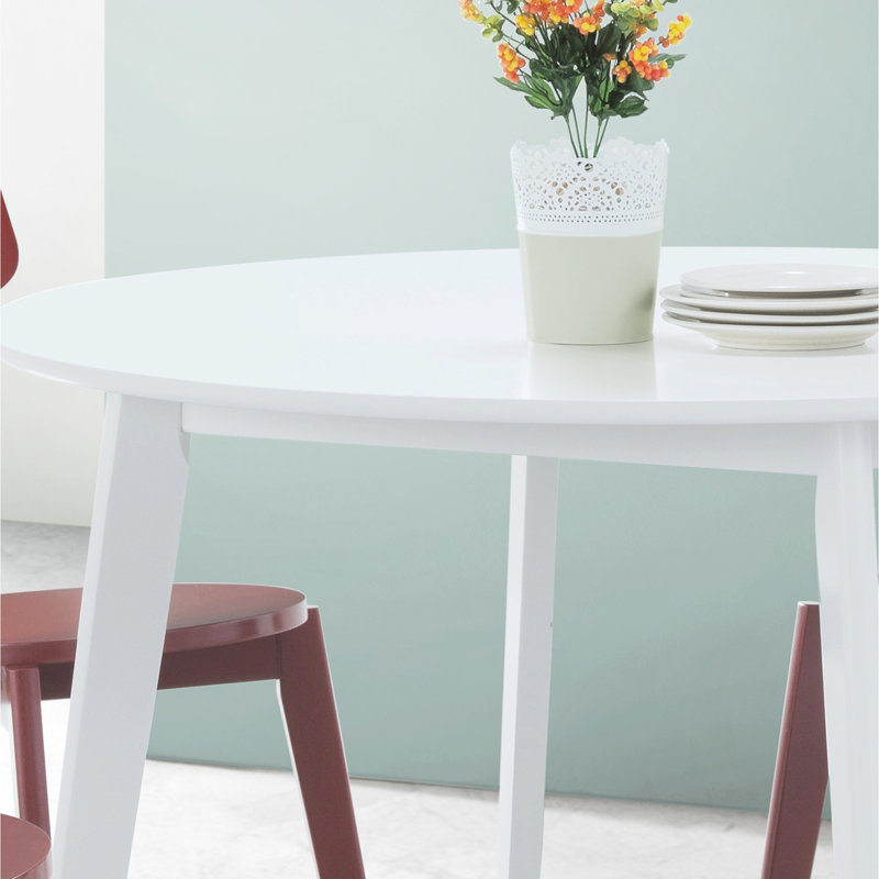 Table de salle à manger contemporaine blanche - ronde avec matériaux l 41,7 po x P 28,83 po pour un bois élégant et fonctionnel