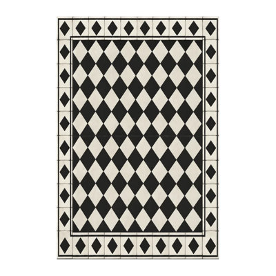 Chess Black Easy to Clean Vinyl Mat