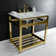 Kingston Brass Quadras 31-Inch Ceramic Console Sink with Steel Base and Shelf