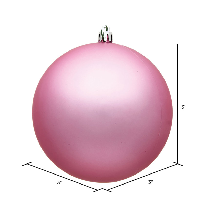 Décoration de boule décorative des Fêtes, H 2,4 po x l 2,4 po x P 2,4 po, Rose mat