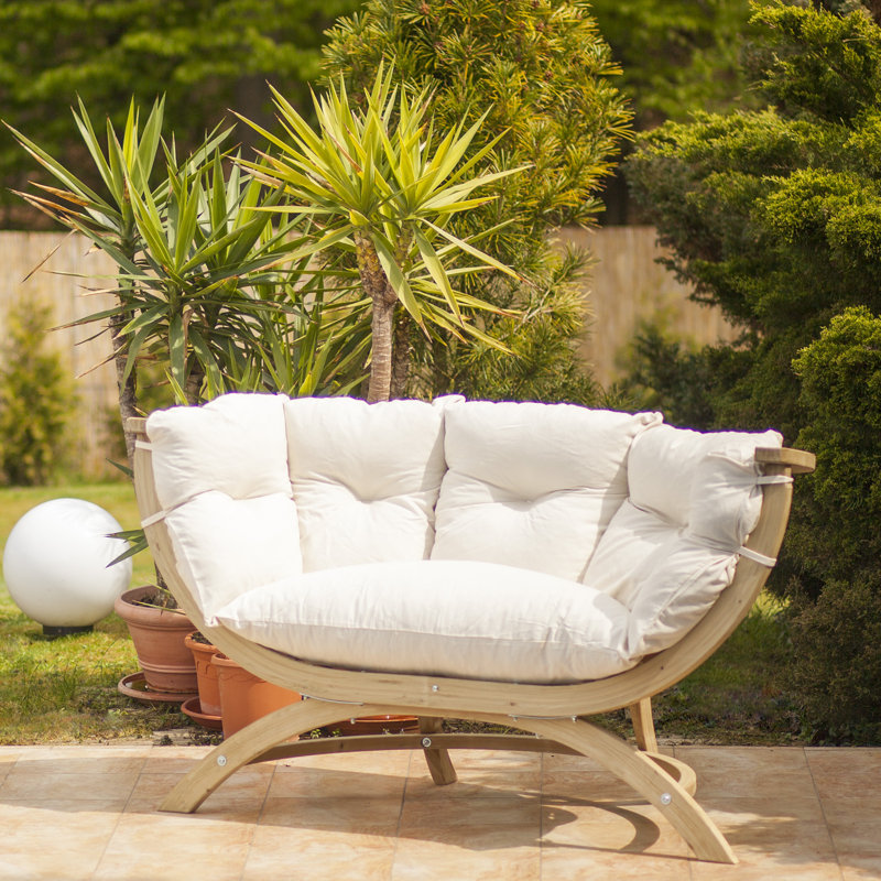 Caillo Garden Sofa with Cushions, White
