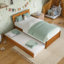 Lit plateforme en bois massif avec lit gigogne Lamecia-786355756-786355757