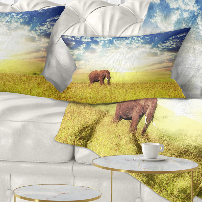 Coussin lombaire à herbe d’éléphant africain savannah
