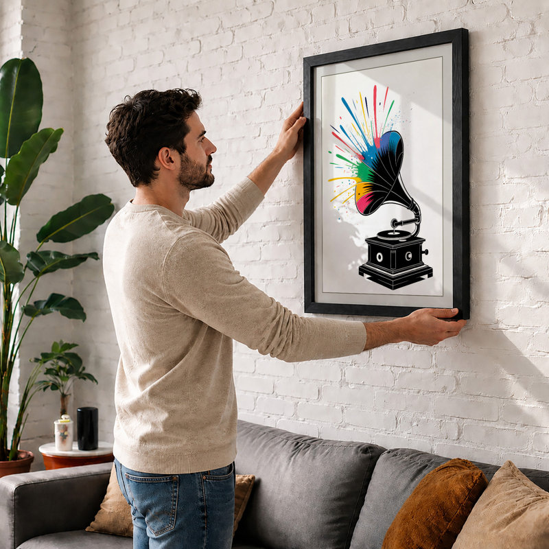 Gramophone Dreams Retro - Framed Print, A2 - 59.4 x 42.0 cm, Unframed