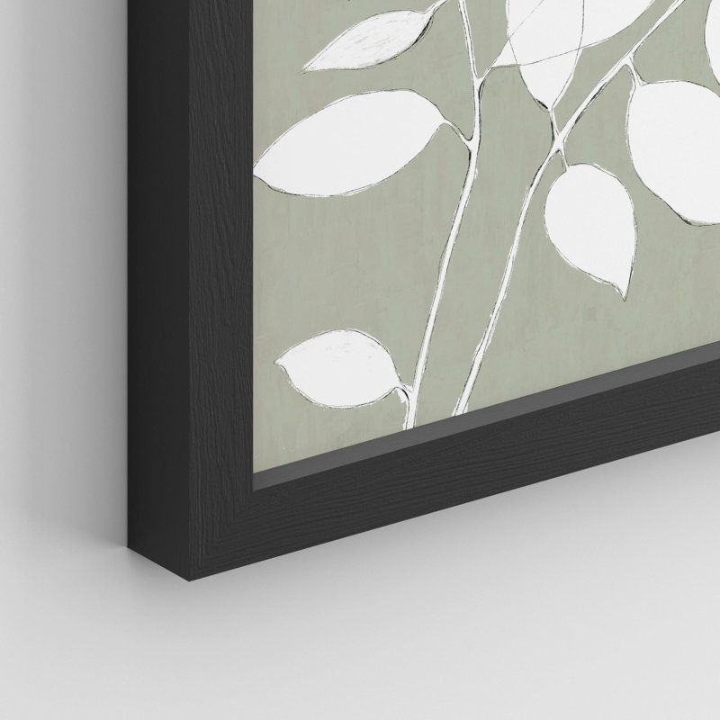 " Botanical Plants Leaves ", Black, 16" H x 12" W