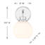 Applique murale 1 lumière Meridian en chrome-295448622
