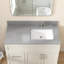 Évier de comptoir rectangulaire encastré en céramique 42 po x l 22 po x 42 po avec lavabo à droite et comptoir rectangulaire en céramique avec trois trous pré-percés et 4 po Dosseret H