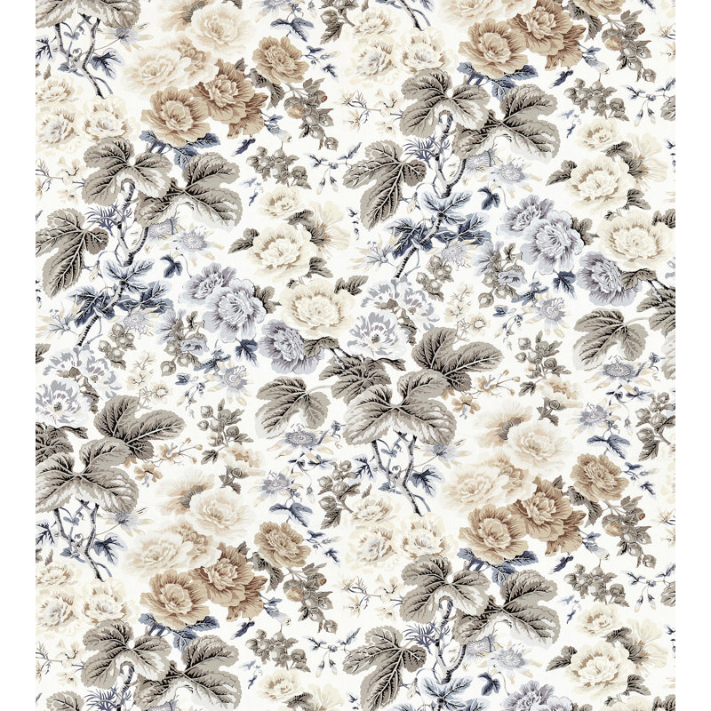 Botanica Highgrove Linen Print Fabric, Winter Sky
