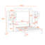Grand lit escamotable en bois avec coiffeuse et armoire et lattes-767193903