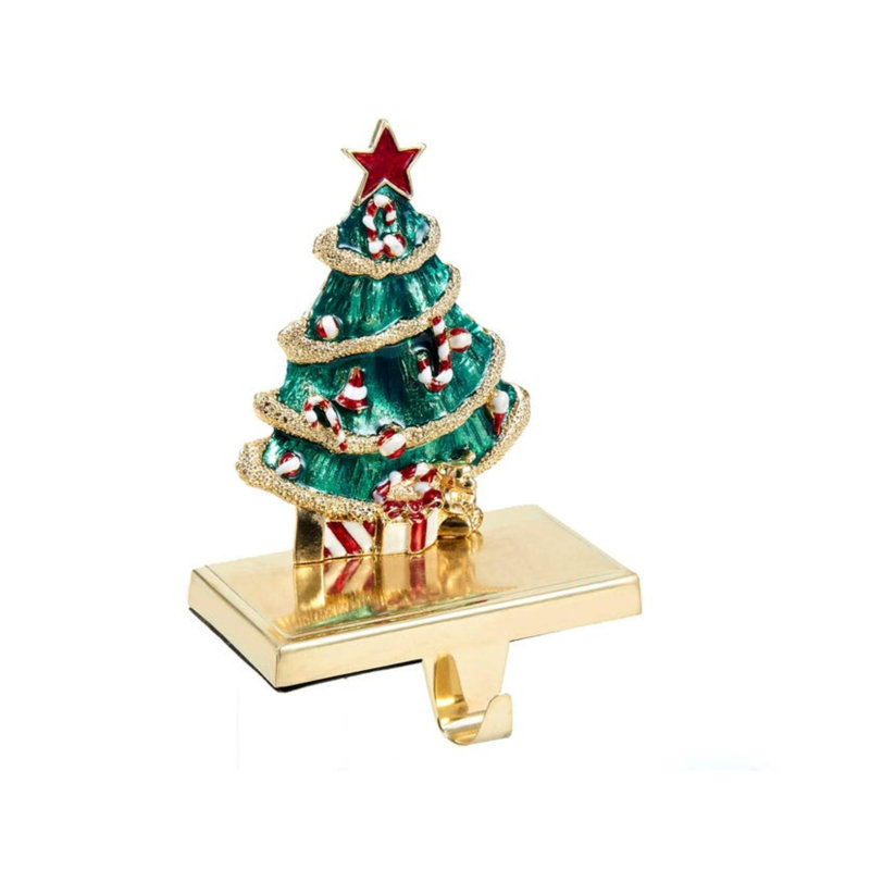 Zinc Christmas Tree Stocking Holder