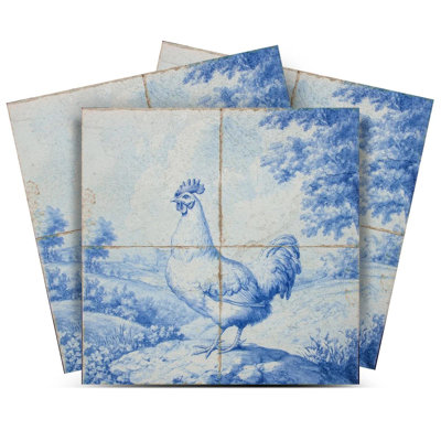 12" X 12" Rooster Vinyl Peel And Stick Mosaic Tile (Set Of 24)