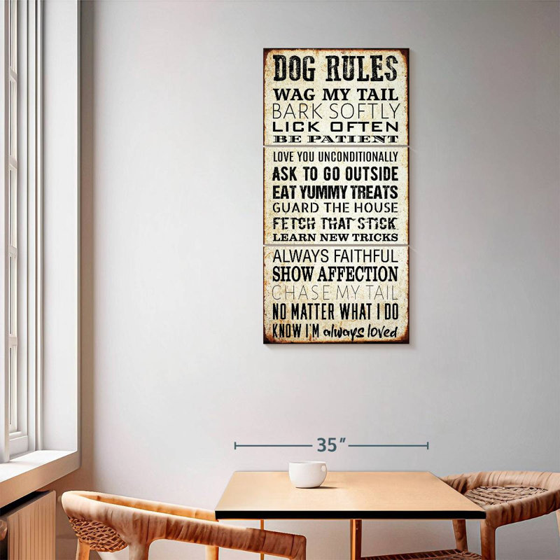 Dog Rules, 62" H x 30" W