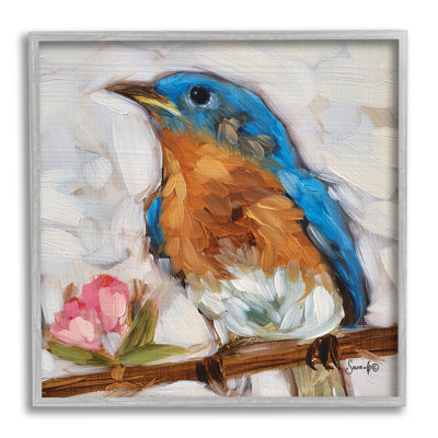 " Bluebird Wildlife Blooming Flower Tree "