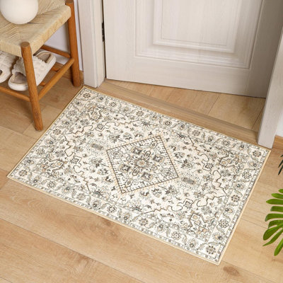 Bungalow Rose Vintage Machine Washable Non Slip Area Rug