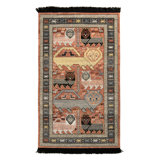 Rug & Kilim’s Classic Pictorial Rug In Red-Pink Geometric Pattern