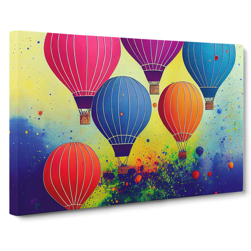 Hot Air Balloons Splashed Vol.4 Abstract - Wrapped Canvas, 35cm H x 50cm W x 3cm D