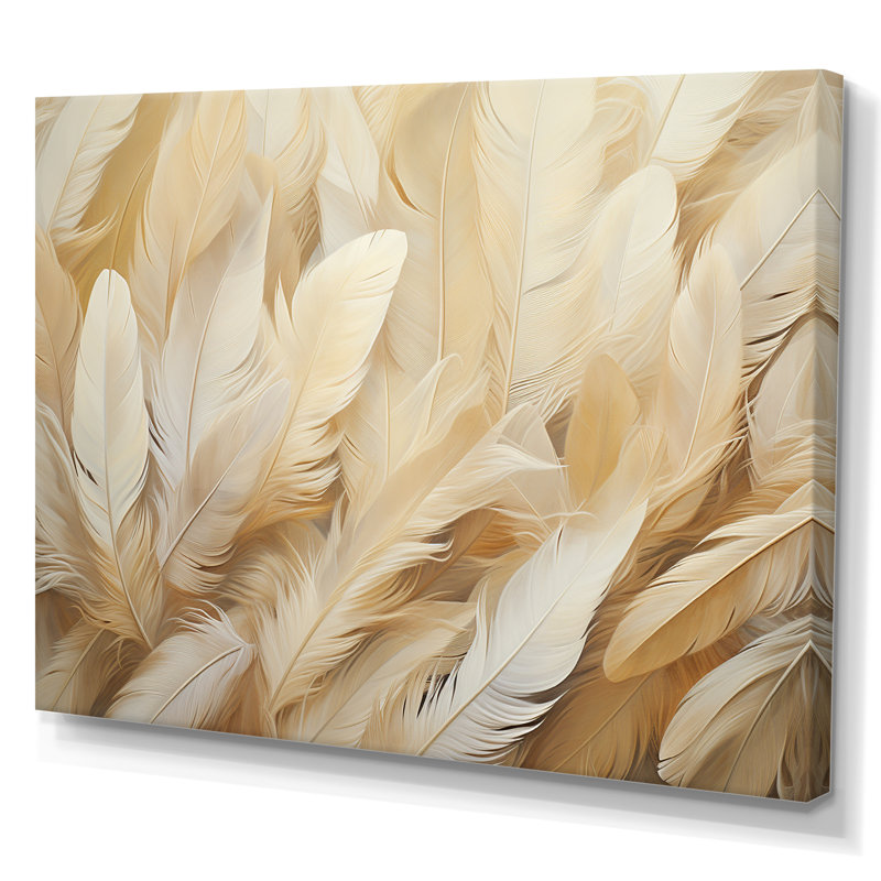 Plumes de plumes I sur toile, H 24 po x l 32 po x P 1 po, Toile tendue