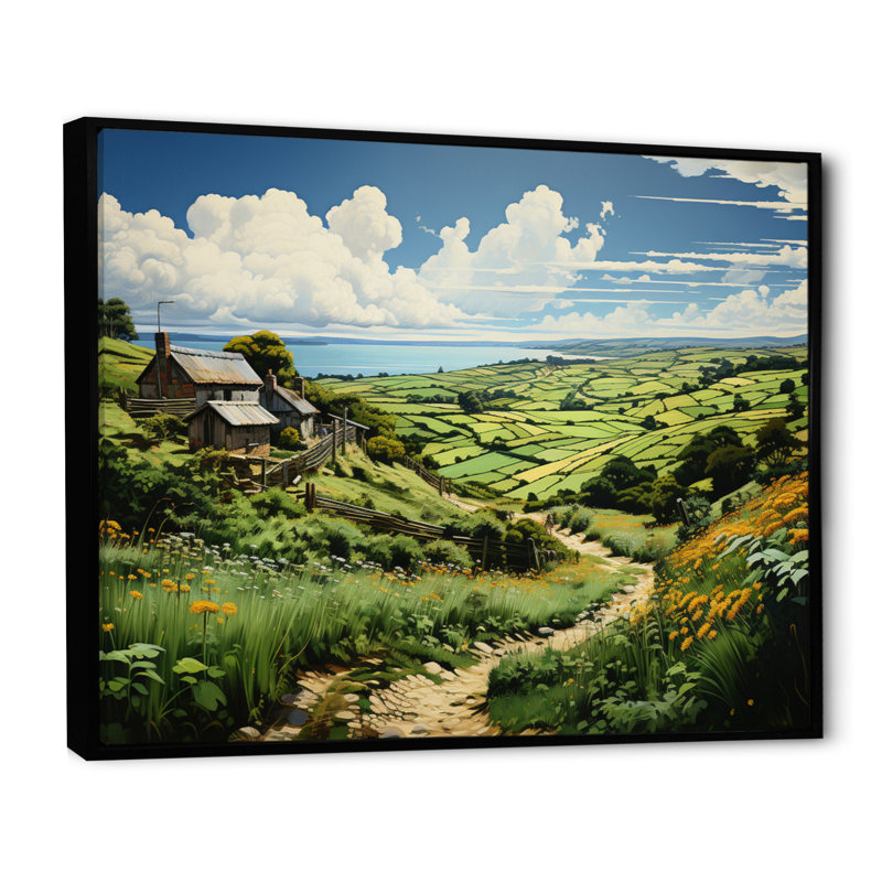 Ireland Emerald Isle This III, 24" H x 32" W, Cadre flottant noir