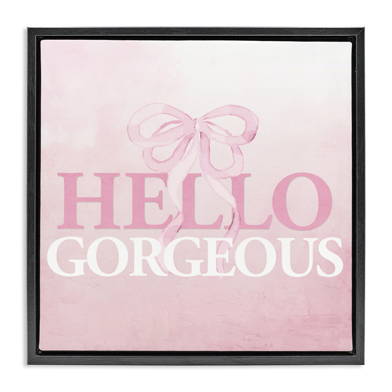Cadre flottant féminin «Hello Gorgeous», conception de Kim Allen, H 18 po x l 18 po, Cadre flottant noir de jais