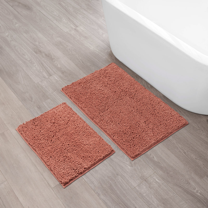 Aguon Non-Slip Bath Rug, Coral