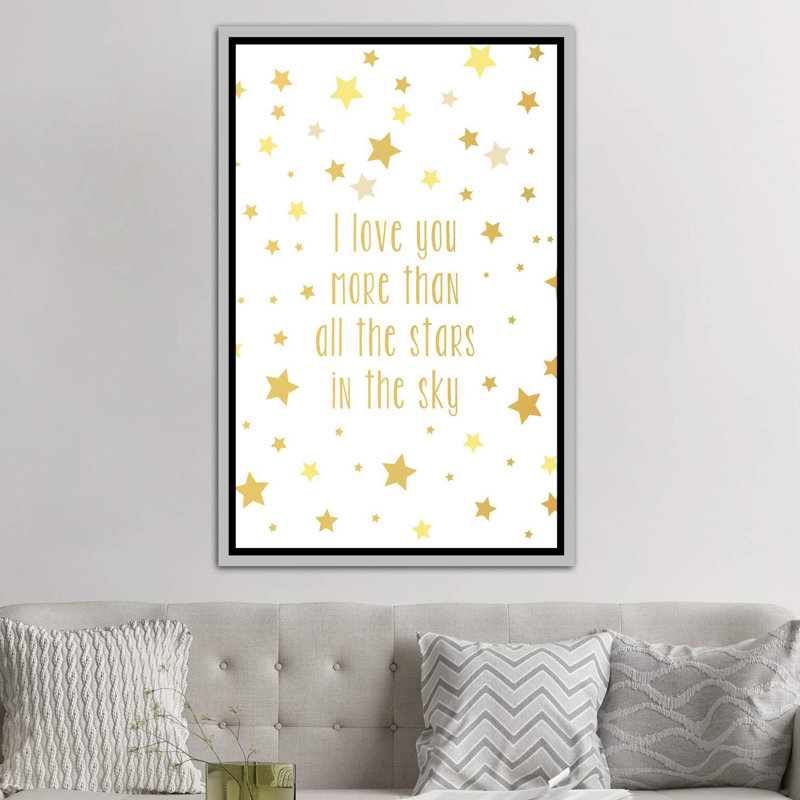 Love You More Art, Toile avec cadre argenté, H 48 po x l 32 po x P 1,5 po