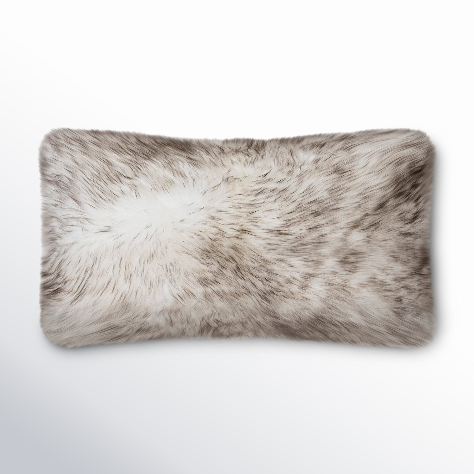 Fieldman Leather Lumbar Throw Pillow, Wolf Brown Tip