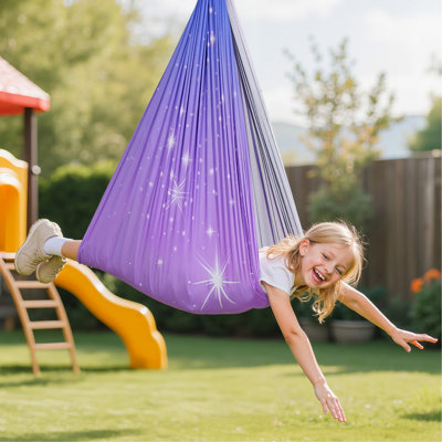 Swing Sets for Backyard 40in Saucer Swing Seat A-Frame Metal Stand 440lbs