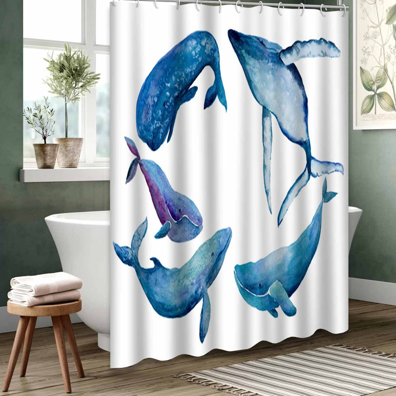 Rideau de douche bleu imperméable, rideaux de douche pour la salle de bain avec 12 crochets, 72" L x 72" W