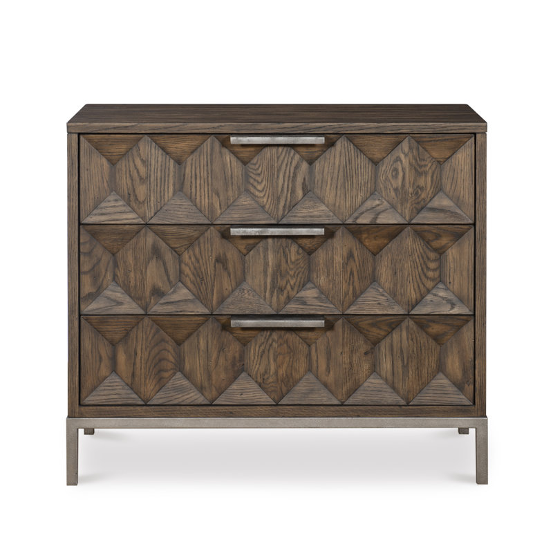 Camden Solid Wood Accent Chest, Brown Rustic/Pewter