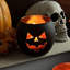 Ensemble de 6 décorations de table d'Halloween, bougeoirs en verre noir avec lanternes Jack O Lanterns et décorations d'Halloween