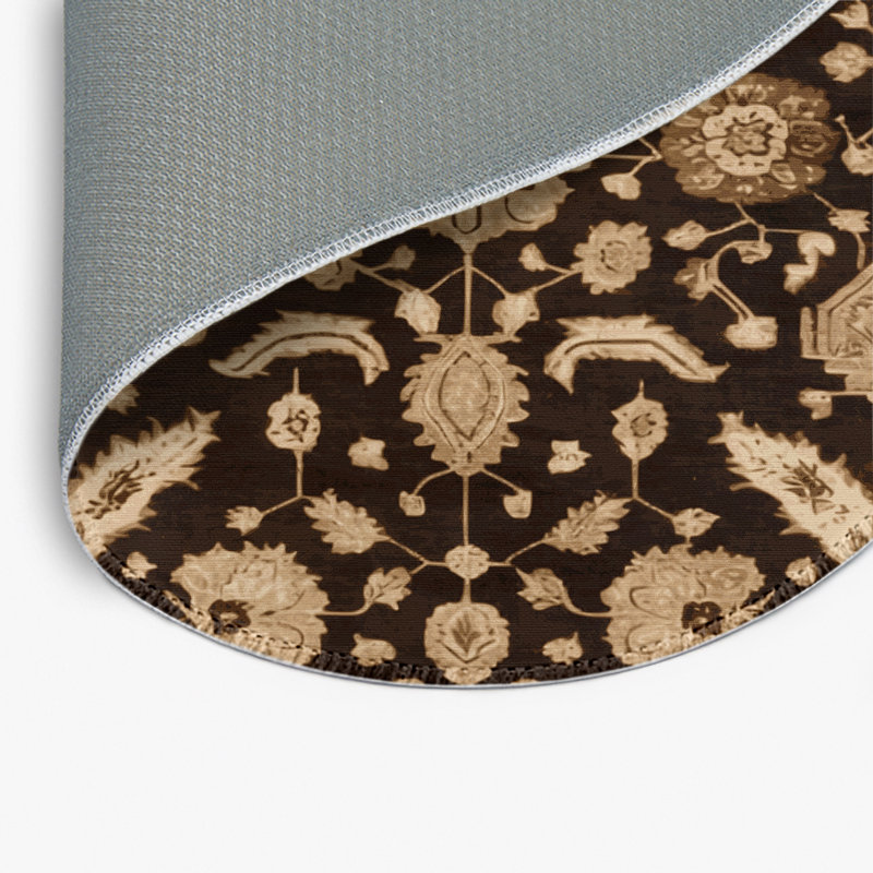 Tapis d'intérieur et d'extérieur surteint beige, Rond 5 pi