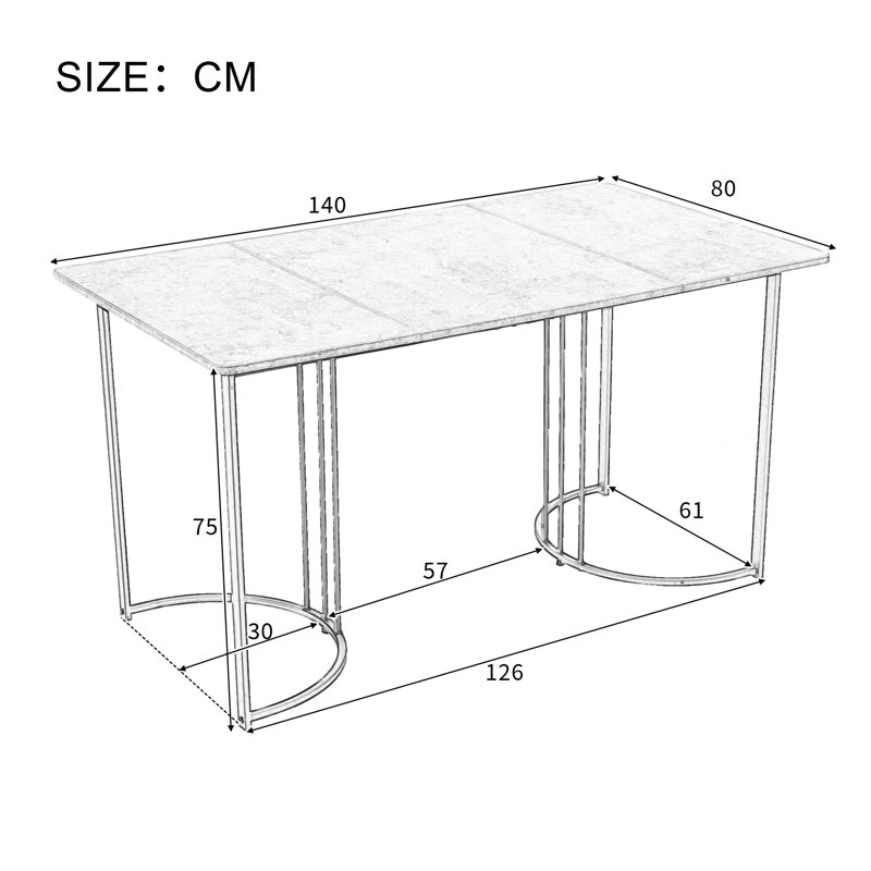 Metal Base Dining Table