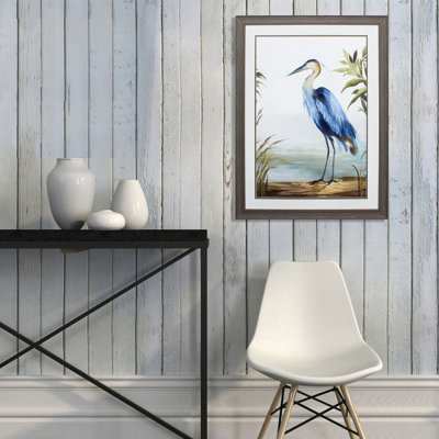 « blue héron », reproduction encadrée